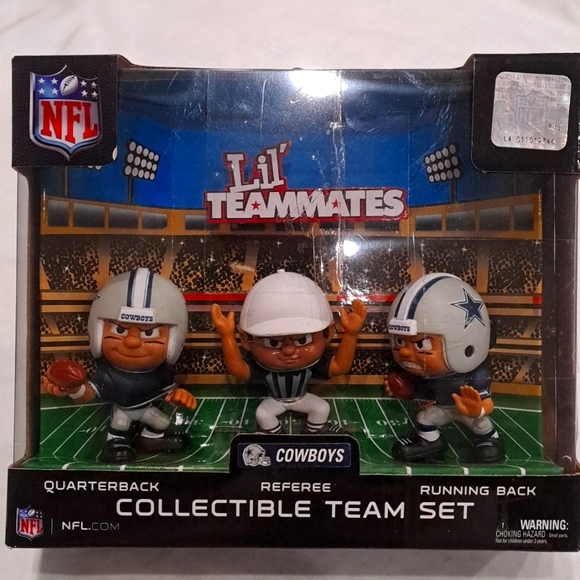 DALLAS COWBOYS LIL' TEAMMATES FIGURINE SET NFL PK OF 3 REFEREE - Picture 1 of 7